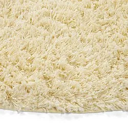 Round rug - Combarro Solid Cotton Shaggy (light yellow)