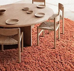 Round rug - Combarro Solid Cotton Shaggy (light orange)
