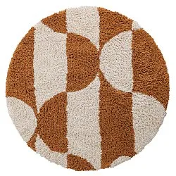 Round rug - Kalymnos Natural Cotton Shaggy (off-white/ochre)
