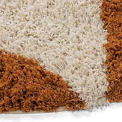 Round rug - Kalymnos Natural Cotton Shaggy (off-white/ochre)