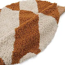 Round rug - Kalymnos Natural Cotton Shaggy (off-white/ochre)