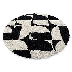 Round rug - Marvao Natural Cotton Shaggy (off-white/black)
