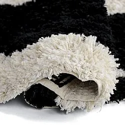 Round rug - Marvao Natural Cotton Shaggy (off-white/black)