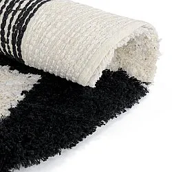 Round rug - Marvao Natural Cotton Shaggy (off-white/black)