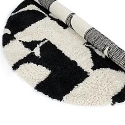 Round rug - Marvao Natural Cotton Shaggy (off-white/black)