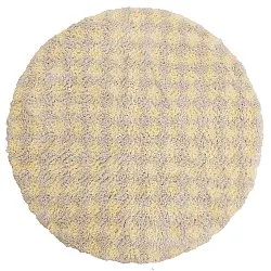 Round rug - Methoni Check Cotton Shaggy (cream/light yellow)
