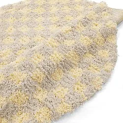 Round rug - Methoni Check Cotton Shaggy (cream/light yellow)