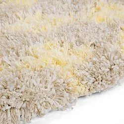Round rug - Methoni Check Cotton Shaggy (cream/light yellow)