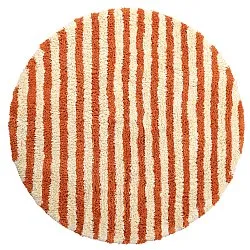 Round rug - Thira Stripe Cotton Shaggy (light yellow/light orange)