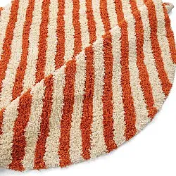 Round rug - Thira Stripe Cotton Shaggy (light yellow/light orange)