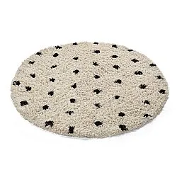 Round rug - Soria Natural Cotton Shaggy (off-white/black)
