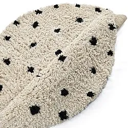 Round rug - Soria Natural Cotton Shaggy (off-white/black)