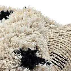 Round rug - Soria Natural Cotton Shaggy (off-white/black)
