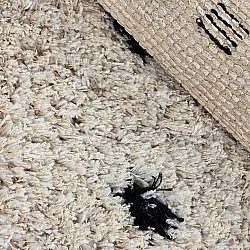 Round rug - Soria Natural Cotton Shaggy (off-white/black)
