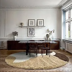 Round rugs - Chiniot (brown/beige/white)