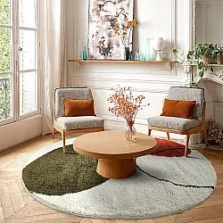 Round rugs - Sanghar (white/orange/green)