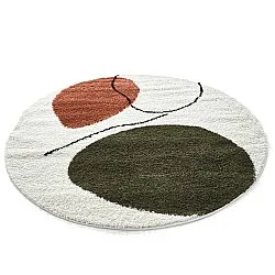 Round rugs - Sanghar (white/orange/green)