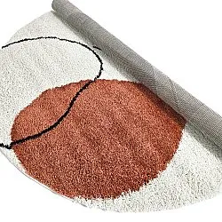 Round rugs - Sanghar (white/orange/green)