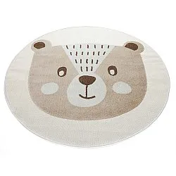 Round Children's Rug - Kind Bear (cream)