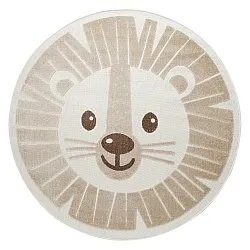Round Children's Rug - Kind Lion (cream)