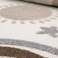 Round Children's Rug - Rainbow Potpourri (cream/multi)