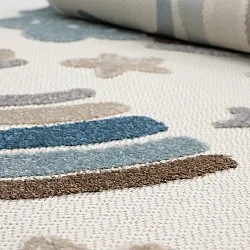 Round Children's Rug - Rainbow Potpourri (cream/multi)