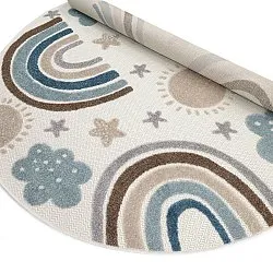 Round Children's Rug - Rainbow Potpourri (cream/multi)