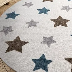 Round Children's Rug - Stars (cream/multi)