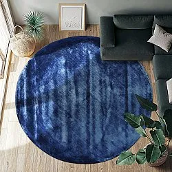 Round rug - Jodhpur Special Luxury Edition Viscose (blue)