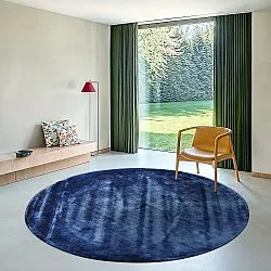 Round rug - Jodhpur Special Luxury Edition Viscose (blue)