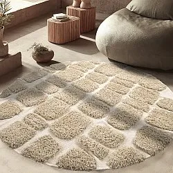 Round rug - Otranto Natural Cotton Shaggy (off-white)