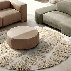 Round rug - Otranto Natural Cotton Shaggy (off-white)