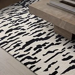 Shaggy rugs - Zebra Tufted Wool Premium (white/black)