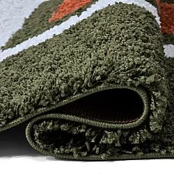 Shaggy rugs - Alsace (green/white/orange)