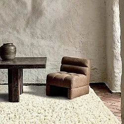 Shaggy rugs - Fassale Hand Woven Wool Shaggy (white)