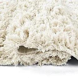 Round rug - Fassale Hand Woven Wool Shaggy (white)