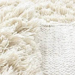 Round rug - Fassale Hand Woven Wool Shaggy (white)