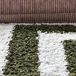 Shaggy rugs - Imilchil (white/green)