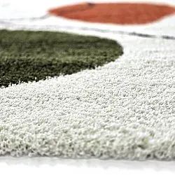Shaggy rugs - Sanghar (white/orange/green)