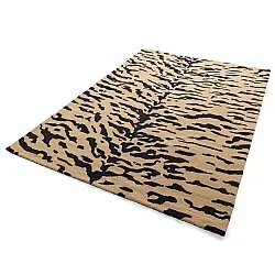 Shaggy rugs - Zebra Tufted Wool Premium (beige/black)
