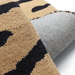 Shaggy rugs - Zebra Tufted Wool Premium (beige/black)