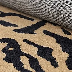 Shaggy rugs - Zebra Tufted Wool Premium (beige/black)