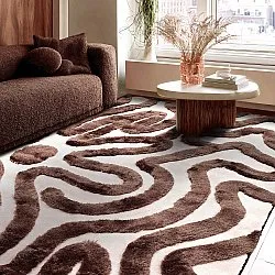 Shaggy rugs - Akaba (brown/light pink)