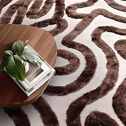 Shaggy rugs - Akaba (brown/light pink)
