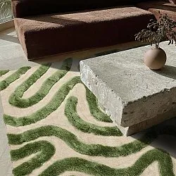 Shaggy rugs - Akaba (cream/green)