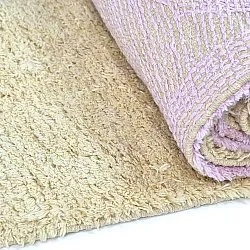 Shaggy rugs - Amira Natural Cotton Shaggy (beige/purple)