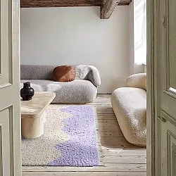 Shaggy rugs - Amira Natural Cotton Shaggy (purple/beige)
