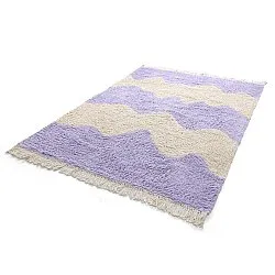 Shaggy rugs - Amira Natural Cotton Shaggy (purple/beige)
