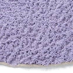 Round rug - Amira Natural Cotton Shaggy (purple/beige)