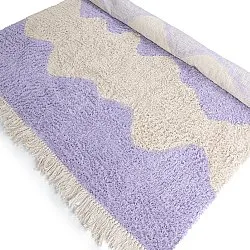 Shaggy rugs - Amira Natural Cotton Shaggy (purple/beige)